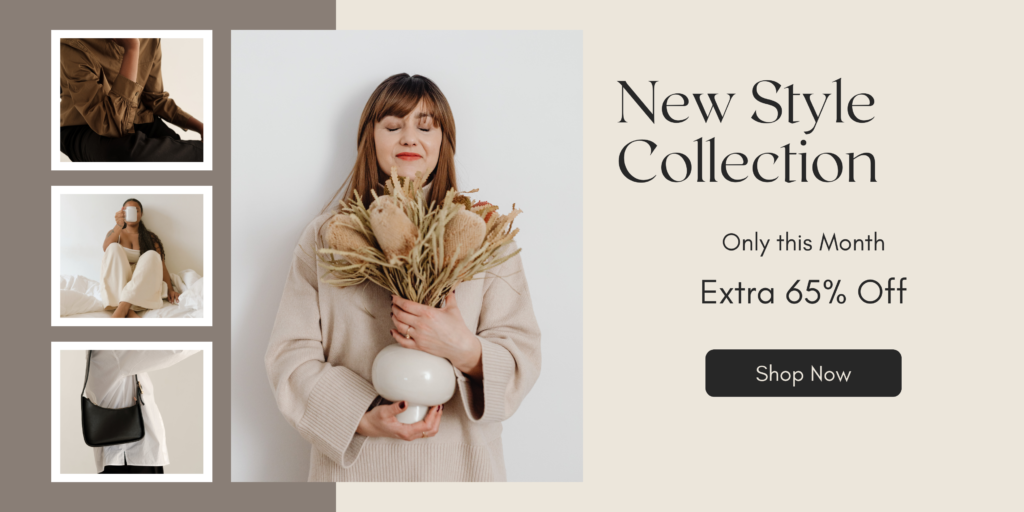 Beige and Brown Minimalist New Style Collection Banner